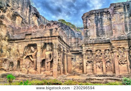 The Kailasa Temple, Cave 16 In Ellora Complex. A Unesco World Heritage Site In Maharashtra, India