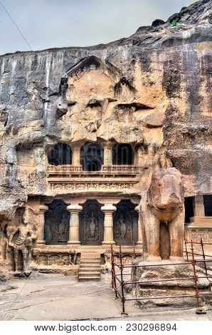 The Kailasa Temple, Cave 16 In Ellora Complex. A Unesco World Heritage Site In Maharashtra, India