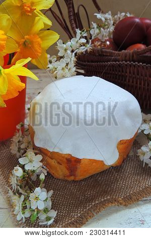 Easter Cake And Easter Eggs