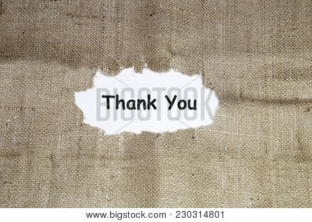 Thank You Word Written Under Torn Paper
