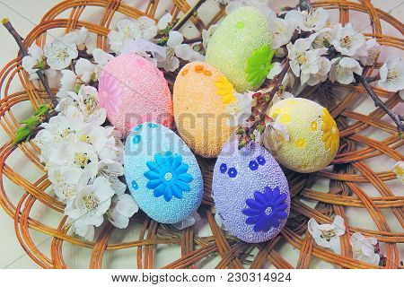 Easter Eggs And Cherry Twigs