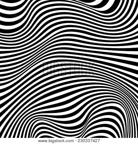 Optical Illusion, Black And White Background, Vector