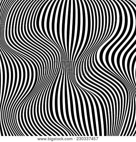 Optical Illusion, Black And White Background, Vector