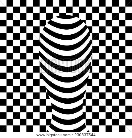 Optical Illusion, Black And White Background, Vector
