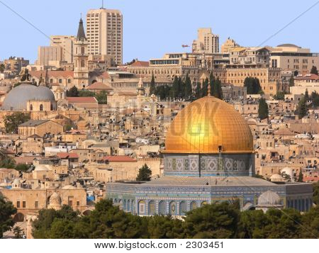 Golden Dom i Jerusalem.