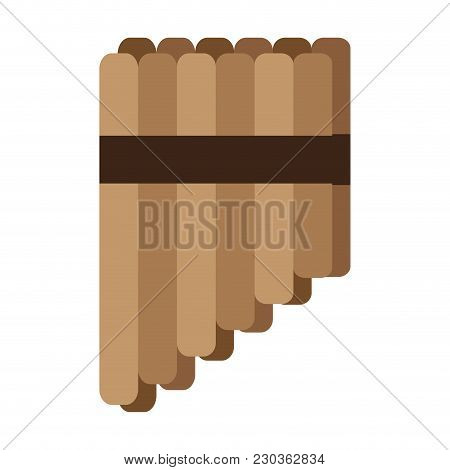Isolated Panflute Icon. Musical Instrument. Vector Illustration Design