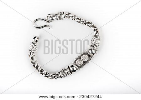 Silver Bracelet Studio Quality Light White Background