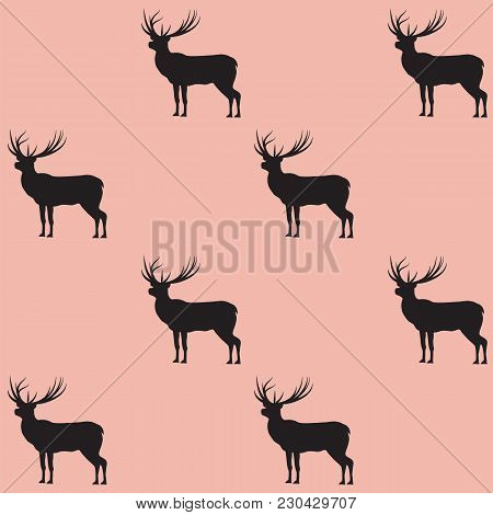 Deer Pattern On Light Background - Art Abstract Creative Modern Vector Illustration