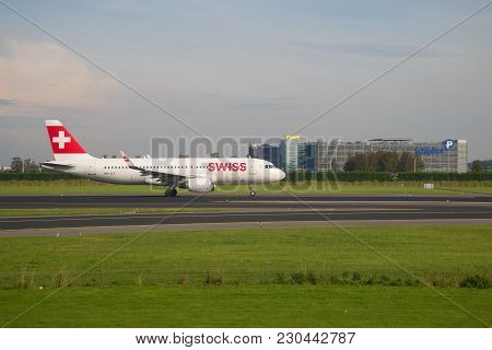 Amsterdam, Netherlands - September 17, 2017: Airbus A320-214 (hb-jlt) Swiss International Airlines O
