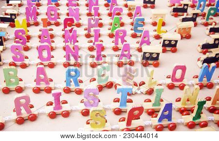 Homemade Colored Letters Home Decorations Toy Wheels