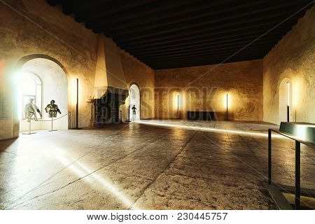 Thun, Switzerland - January 1, 2014: Interior Of Hall At Thun Castle, Switzerland. Thun Castle Is A 