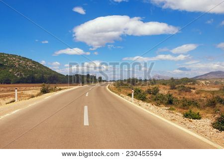 Summer Landscape With A Road In Valley Of Dinaric Alps.  Bosnia And Herzegovina, Republika Srpska
