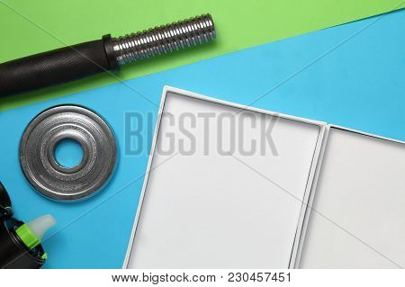 Fitness Equipment For Workout In Gym Barbell With Plastic Bottle And Gift Box (topshoot)