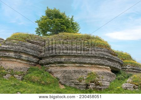 Unusual Karst Erosion Formation In The Regional Natural Park Of Lessinia (altopiano Della Lessinia),