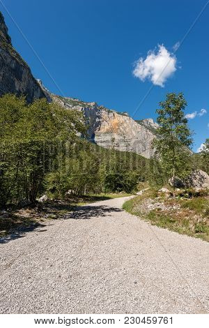 Dirt Road - Mountain Bike Trail Near Arco And The Lake Garda In Sarca Valley (valle Del Sarca) In Tr