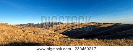 Alpine Foothills (prealps) And The Plateau Of Lessinia. In The Background The Small Dolomites (careg