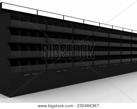 Showcase For Goods In The Store 3d Rendering