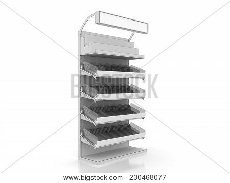 Showcase For Goods In The Store 3d Rendering