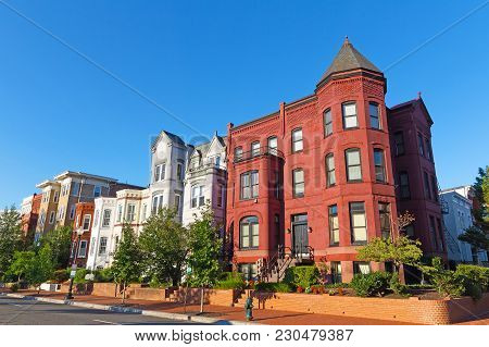 Residential Townhouses In The Highly Sought After Capitol Hill Neighborhood In Washington Dc, Usa. C