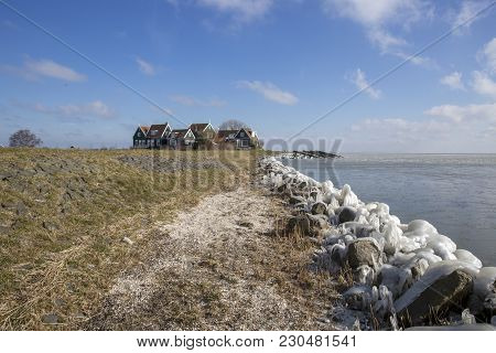 The Village Of Marken With Traditional Houses In Winter