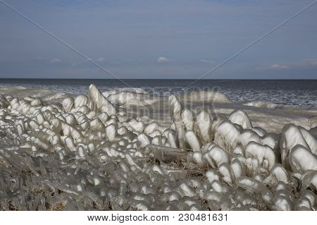 The Island Of Marken In Winter With Ice Sculptures