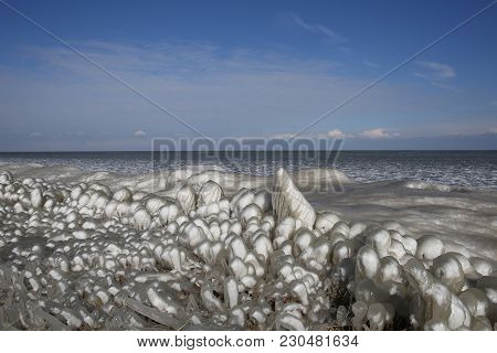 The Island Of Marken In Winter With Ice Sculptures