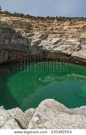 Giola Natural Pool In Thassos Island, East Macedonia And Thrace, Greece