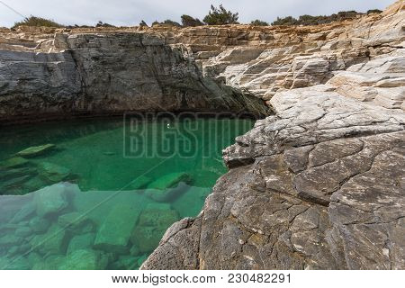 Giola Natural Pool In Thassos Island, East Macedonia And Thrace, Greece