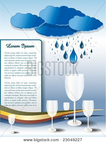 GLAS WIJN MET WOLKEN LAY-OUTONTWERP
