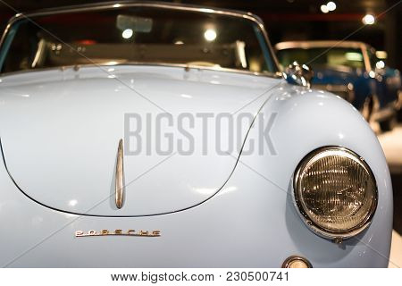 Porsche 550 Spyder Vintage Sport Race Luxury Car On Cars Exhibition In Baku, Azerbaijan - April,12,2