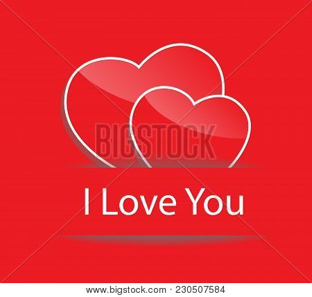 I Love You Concept With Cople Of Red Paper Hearth In Label Pocket