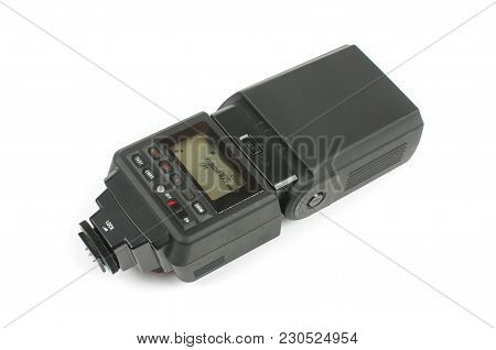 Speedligh For Dslr Cameras Isolated On The White Background
