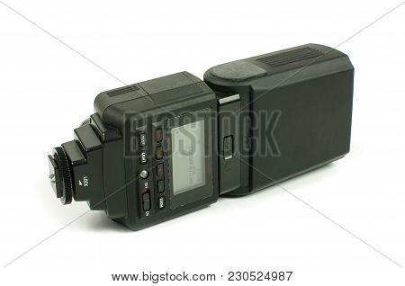 Speedligh For Dslr Cameras Isolated On The White Background