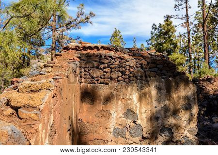 Landscape With The Ruins Of The Old Industrial Factory Buildings. The Interior Of An Abandoned Facto