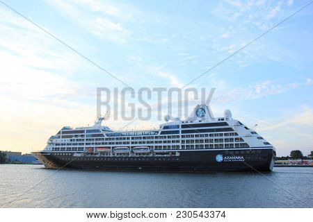 Velsen, The Netherlands - August, 27th 2016: Azamara Quest A Cruise Ship Owned And Operated By Azama