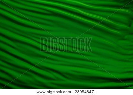 Green Material Develops In The Wind 3d Rendering