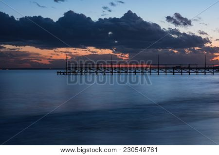 Sea Sunset At Black Sea Coast Near Ravda Village, Bulgaria.