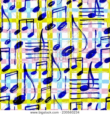 Vector Seamless Pattern With Music Notes