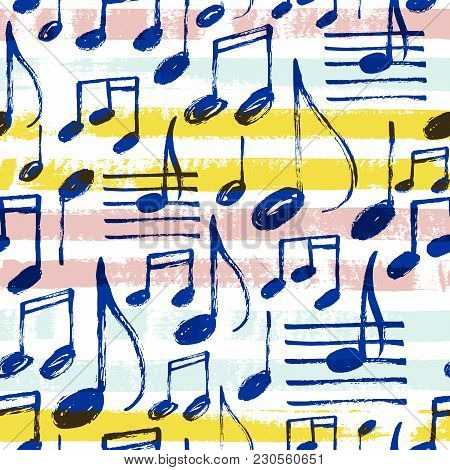 Vector Seamless Pattern With Music Notes