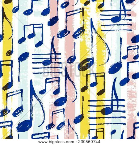 Vector Seamless Pattern With Music Notes