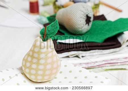 Homemade Soft Toy - Pear From Cloth.