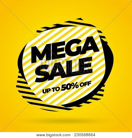 Sale Banner Template Design, Mega Sale Special Offer. Vector Illustration.