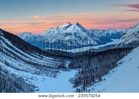 Mount Nestor From Tent Ridge As The Sun Goes Down. A 4 Km+ Snowshoe Each Way In -20c.