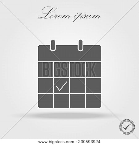 Calendar Icon In Trendy Flat Style Isolated On White Background. Calendar Symbol For Your Web Site D