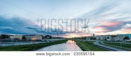 A Panoramic View At Upa River And Beautiful Sunset