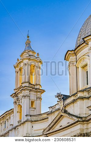 Santagnese Church Exterior, Piazza Nabona, Rome, Italy