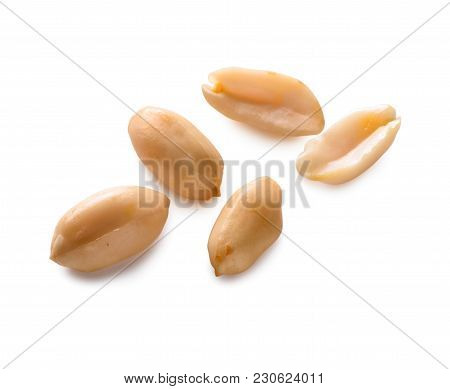Peanut Beans Close-up  Isolated On White Background (with Clipping Path)