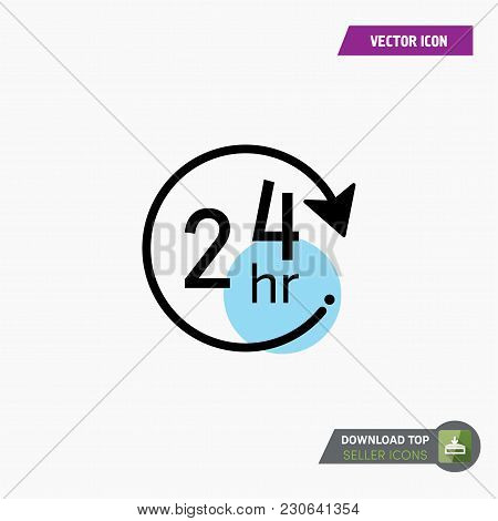 24-7 Icon Vector. Watch Timer Flat Icon For Apps And Websites. White Background.