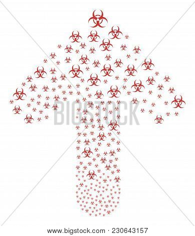 Biohazard Composition Designed In The Combination Of Up Pointer Arrow. Upwards Pointer Arrow Shape C