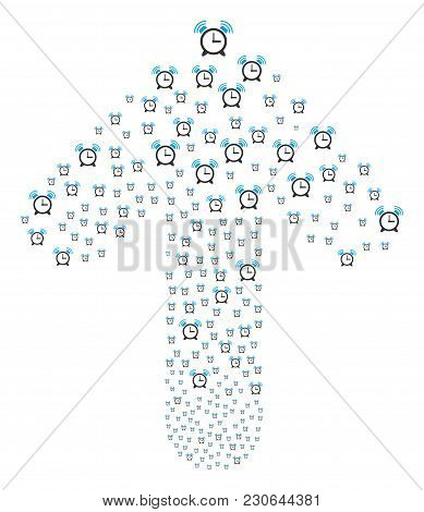 Buzzer Pattern Organized In The Group Of Upwards Direction Arrow. Forward Direction Arrow Collage De